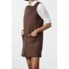 Women Fashion Stylish Mini Length Crew Neck Relaxed Plain Plain Pocket Detailed A line Bell Cut Knitted Dress
