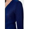 Women Fashion Stylish Midi Length Double Breasted Regular Pleated Lined Wrap Flexible Knitted Dress