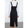 Women Fashion Stylish Mini Length Shirt Collar Regular Striped Shirt Detailed Body-Fitting Woven Dress