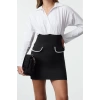 Womens Fashion Mini Length Shirt Collar Regular Pocket and Balloon Sleeve Detailed Fitted Body-Smoothing Woven Dress