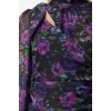 Women Fashion Mini Length Stand Collar Regular Floral Fitted Bodycon Lined Chiffon Woven Winter Dress
