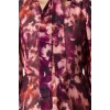 Women Fashion Stylish Midi Length V Neck Regular Floral Patterned A Cut Scarf Collar Lined Chiffon Woven Dress