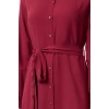 Women Fashion Stylish Midi Length Shirt Collar Relaxed Belted Viscose Woven Dress
