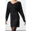 Women Fashion Stylish Mini Length V Neck Slim Padded Bodycone Body Fitting Knitted Dress