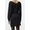 Women Fashion Stylish Mini Length V Neck Slim Padded Bodycone Body Fitting Knitted Dress