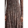 Women Fashion Stylish Midi Length V Neck Regular Animal Knitted Dress