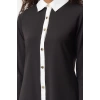 Women Fashion Stylish Mini Length Button-Down Collar Regular Color Block Button Detail Knitted Dress