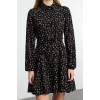 Women Fashion Stylish Mini Length Shirt Collar Regular Belted Animal Woven Dress