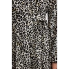 Women Fashion Stylish Mini Length Shirt Collar Regular Belted Animal Woven Dress