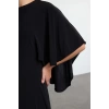 Kadın Moda Şık Maxi Boy Bisiklet Yaka Relaxed Kalıp Skater Esnek Örme Elbise