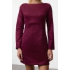 Women Fashion Stylish Mini Length Crew Neck Regular Straight Cut Woven Dress