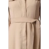 Women Fashion Midi Length Shirt Collar Regular Belted A Cut Premium Fabric Zipper Detail Shirt Dress