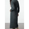 Women Fashion Stylish Midi Length Jacket Collar Denim Shirt Dress