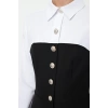 Women Fashion Stylish Midi Length Shirt Collar Regular Bodycon Button Detailed Woven Dress