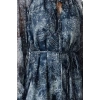 Women Fashion Stylish Midi Length Crew Neck Regular Belted Floral A-Line Lined Woven Winter Dress