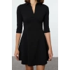 Women Fashion Stylish Mini Length Polo Neck Slim Skater Waist Open Knitted Dress