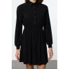 Women Fashion Stylish Mini Length Polo Neck Slim Elastic Waist Knitted Dress