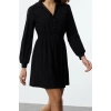 Women Fashion Stylish Mini Length Polo Neck Slim Elastic Waist Knitted Dress