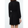 Women Fashion Stylish Mini Length Polo Neck Slim Elastic Waist Knitted Dress