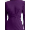 Womens Fashion Stylish Midi Length Crew Neck Slim 100% Cotton Tie Detailed Body-Sit Knitted Dress