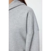 Women Fashion Stylish Mini Length Hooded Relaxed Hooded Zippered Color Block Embroidered Detailed Knitted Dress