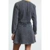 Women Fashion Stylish Mini Length Crew Neck Denim Pocket Detail Dress