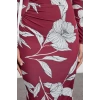 Womens Fashion Stylish Midi Length Crew Neck Slim Printed Body-Fitting Flexible Gathered Detailed Knitted Dress