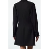 Women Fashion Stylish Mini Length Stand Collar Regular A Cut Window Detailed Woven Dress