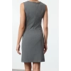 Women Fashion Stylish Mini Length Crew Neck Slim Plain Body-hugging Drape Detailed Woven Dress