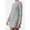 Women Fashion Stylish Mini Length Crew Neck Regular Plaid Checkered A Cut Woven Dress
