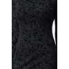 Women Fashion Stylish Mini Length Boat Neck Slim Flock Printed Bodycon Knitted Dress