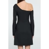 Women Fashion Stylish Mini Length Asymmetrical Collar Regular Woven Dress