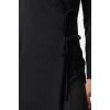 Women Fashion Stylish Mini Length Jacket Collar Regular Double Breasted Tie Detailed Woven Jacket Dress