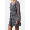 Womens Fashion Stylish Mini Length Double Breasted Regular Skirt Waist Open Lined Chiffon Woven Dress