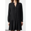 Women Fashion Stylish Mini Length Judge Collar Regular Thick Viscose Woven Shirt Dress