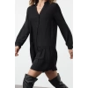 Women Fashion Stylish Mini Length Judge Collar Regular Thick Viscose Woven Shirt Dress