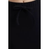 Kadın Moda Stil Midi Astarsız Örme Selanik Kumaş Balık Form Bağcık Detaylı Maxi Örme Etek