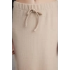 Kadın Moda Stil Midi Astarsız Örme Selanik Kumaş Balık Form Bağcık Detaylı Maxi Örme Etek