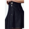 Women Fashion Style Mini Unlined Denim Pleated High Waist Mini Denim Skirt