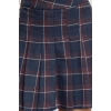 Women Fashion Style Mini Unlined Woven Pleated Detail Plaid Pattern Mini Skirt