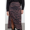 Women Fashion Style Maxi Unlined Knitted Animal Printed Pencil Stretchy Skirt