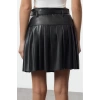 Kadın Moda Stil Standart Astarsız Örme Piliseli Kemer Detaylı Mini Etek