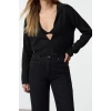 Women Fashion Stylish Polo Neck Standard Sleeve Crop Thin Knitwear Sweater
