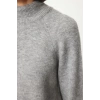 Kadın Moda Şık Dik Yaka Reglan Kol Regular Yünlü Triko Kazak