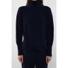 Women Fashion Stylish Turtleneck Standard Sleeve Regular Collar Button Detailed Knitwear Sweater