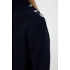 Women Fashion Stylish Turtleneck Standard Sleeve Regular Collar Button Detailed Knitwear Sweater