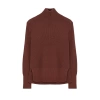 Women Fashion Stylish Turtleneck Standard Sleeve Regular Collar Button Detailed Knitwear Sweater