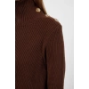 Women Fashion Stylish Turtleneck Standard Sleeve Regular Collar Button Detailed Knitwear Sweater