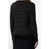 Women Fashion Stylish Crew Neck Standard Sleeve Regular Hairy Yarn Striped Knitwear Sweater