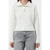 Women Fashion Stylish Polo Neck Standard Sleeve Regular Soft Textured Glittery Knitwear Sweater